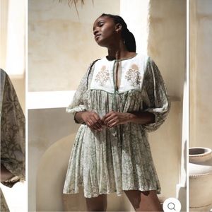 NWT Daughters of India Diya Mini Dress in Pistachio XL
